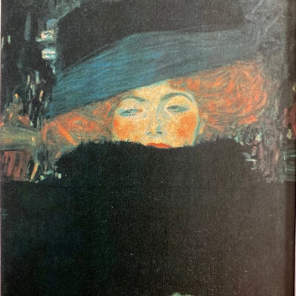 NWT 5x7" Gustav Klimt Print "Lady w/Hat and Feather Boa" w/Black Mat - HOME - Picture 2 of 3